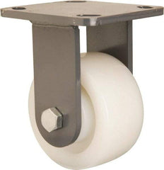 Hamilton - 4" Diam x 2" Wide x 5-5/8" OAH Top Plate Mount Rigid Caster - Nylon, Sealed Precision Ball Bearing, 4 x 4-1/2" Plate - Benchmark Tooling