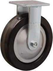 Hamilton - 8" Diam x 2" Wide x 9-1/2" OAH Top Plate Mount Rigid Caster - Phenolic, 1,250 Lb Capacity, Straight Roller Bearing, 4 x 4-1/2" Plate - Benchmark Tooling