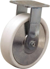 Hamilton - 8" Diam x 2" Wide x 9-1/2" OAH Top Plate Mount Rigid Caster - Polyolefin, 900 Lb Capacity, Delrin Bearing, 4 x 4-1/2" Plate - Benchmark Tooling