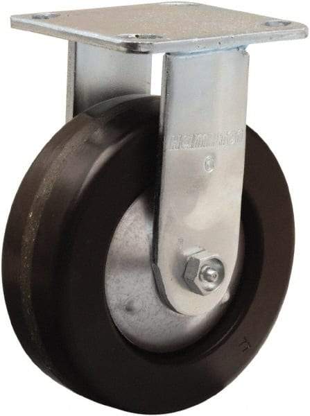 Hamilton - 6" Diam x 2" Wide x 7-1/2" OAH Top Plate Mount Rigid Caster - Phenolic, 900 Lb Capacity, Straight Roller Bearing, 4 x 4-1/2" Plate - Benchmark Tooling