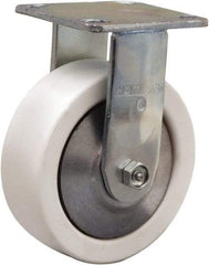 Hamilton - 6" Diam x 2" Wide x 7-1/2" OAH Top Plate Mount Rigid Caster - Polyolefin, 750 Lb Capacity, Delrin Bearing, 4 x 4-1/2" Plate - Benchmark Tooling