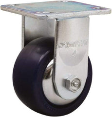 Hamilton - 4" Diam x 2" Wide x 5-5/8" OAH Top Plate Mount Rigid Caster - Polyurethane, 750 Lb Capacity, Straight Roller Bearing, 4 x 4-1/2" Plate - Benchmark Tooling