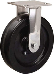 Hamilton - 8" Diam x 2" Wide x 9-1/2" OAH Top Plate Mount Rigid Caster - Phenolic, 800 Lb Capacity, Delrin Bearing, 3-3/4 x 4-1/2" Plate - Benchmark Tooling