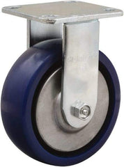 Hamilton - 6" Diam x 2" Wide x 7-1/2" OAH Top Plate Mount Rigid Caster - Polyurethane, 900 Lb Capacity, Sealed Precision Ball Bearing, 4 x 4-1/2" Plate - Benchmark Tooling