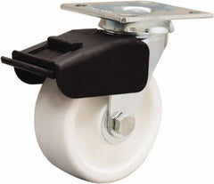 Hamilton - 5" Diam x 2" Wide x 6-1/2" OAH Top Plate Mount Swivel Caster - Polyolefin, 650 Lb Capacity, Delrin Bearing, 4 x 4-1/2" Plate - Benchmark Tooling