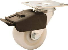 Hamilton - 4" Diam x 2" Wide x 5-5/8" OAH Top Plate Mount Swivel Caster - Nylon, 800 Lb Capacity, Precision Ball Bearing, 4 x 4-1/2" Plate - Benchmark Tooling