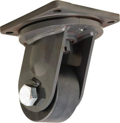 Hamilton - 6" Diam x 3" Wide x 10" OAH Top Plate Mount Swivel Caster - Nylon, 5,400 Lb Capacity, Precision Ball Bearing, 8-1/2 x 8-1/2" Plate - Benchmark Tooling