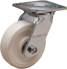 Hamilton - 5" Diam x 1-1/2" Wide x 6-1/8" OAH Top Plate Mount Swivel Caster - Polyolefin, 450 Lb Capacity, Delrin Bearing, 4 x 4-1/2" Plate - Benchmark Tooling