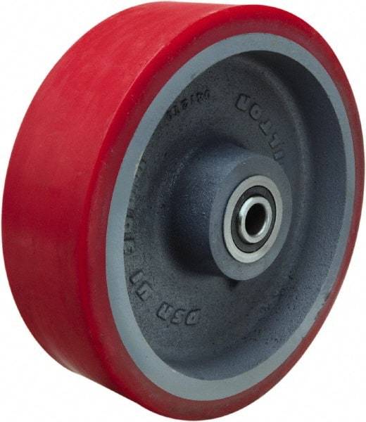 Hamilton - 10 Inch Diameter x 3 Inch Wide, Polyurethane on Cast Iron Caster Wheel - 3,600 Lb. Capacity, 3-1/4 Inch Hub Length, 3/4 Inch Axle Diameter, Precision Ball Bearing - Benchmark Tooling