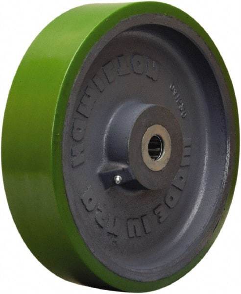 Hamilton - 12 Inch Diameter x 3 Inch Wide, Polyurethane on Cast Iron Caster Wheel - 3,500 Lb. Capacity, 3-1/4 Inch Hub Length, 1-1/2 Inch Axle Diameter, Straight Roller Bearing - Benchmark Tooling