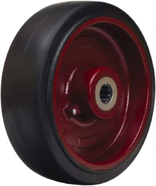 Hamilton - 12 Inch Diameter x 4 Inch Wide, Rubber on Cast Iron Caster Wheel - 1,600 Lb. Capacity, 4-1/4 Inch Hub Length, 1-1/2 Inch Axle Diameter, Straight Roller Bearing - Benchmark Tooling