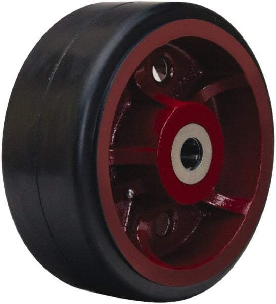 Hamilton - 14 Inch Diameter x 5 Inch Wide, Rubber on Cast Iron Caster Wheel - 2,300 Lb. Capacity, 5-1/4 Inch Hub Length, 1-1/2 Inch Axle Diameter, Straight Roller Bearing - Benchmark Tooling