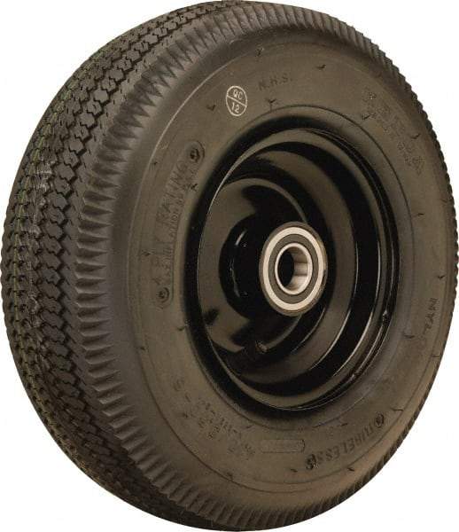 Hamilton - 12 Inch Diameter x 4-1/8 Inch Wide, Rubber Caster Wheel - 625 Lb. Capacity, 3-9/16 Inch Hub Length, 3/4 Inch Axle Diameter, Sealed Precision Ball Bearing - Benchmark Tooling