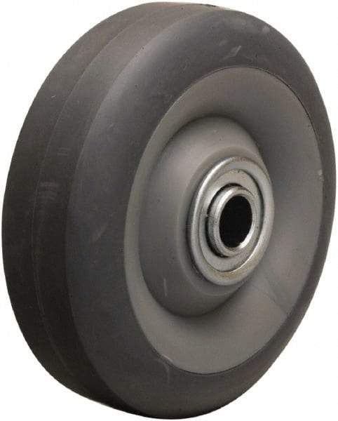 Hamilton - 4 Inch Diameter x 1-3/8 Inch Wide, Rubber on Thermoplastic Caster Wheel - 250 Lb. Capacity, 1-1/2 Inch Hub Length, 1/2 Inch Axle Diameter, Delrin Bearing - Benchmark Tooling