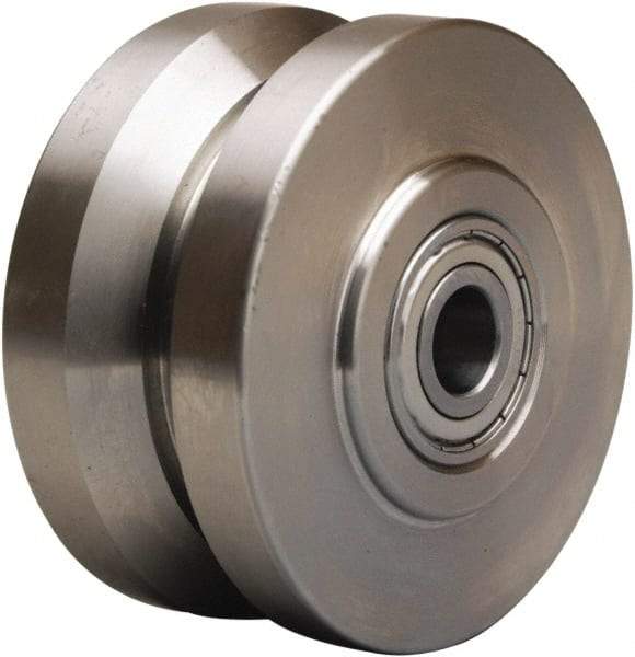 Hamilton - 4 Inch Diameter x 2 Inch Wide, Stainless Steel Caster Wheel - 800 Lb. Capacity, 2-1/4 Inch Hub Length, 3/4 Inch Axle Diameter, Plain Bore Bearing - Benchmark Tooling