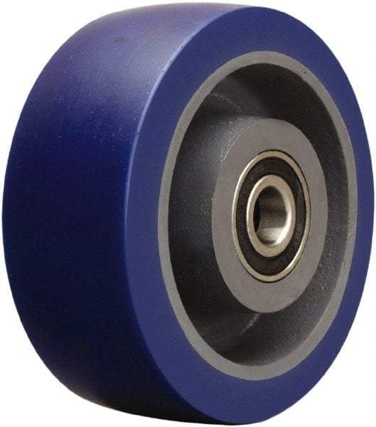Hamilton - 5 Inch Diameter x 2 Inch Wide, Polyurethane on Cast Iron Caster Wheel - 840 Lb. Capacity, 2-1/2 Inch Hub Length, 1/2 Inch Axle Diameter, Sealed Precision Ball Bearing - Benchmark Tooling