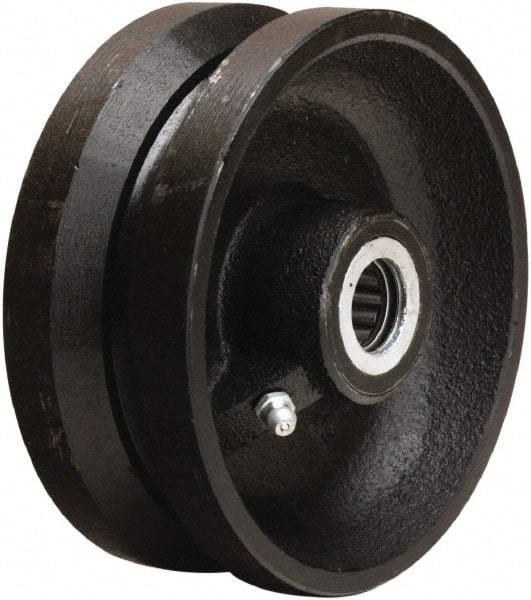 Hamilton - 5 Inch Diameter x 2 Inch Wide, Cast Iron Caster Wheel - 800 Lb. Capacity, 2-3/16 Inch Hub Length, 5/8 Inch Axle Diameter, Straight Roller Bearing - Benchmark Tooling