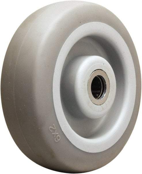 Hamilton - 6 Inch Diameter x 2 Inch Wide, Rubber on Thermoplastic Caster Wheel - 410 Lb. Capacity, 2-3/16 Inch Hub Length, 3/4 Inch Axle Diameter, Straight Roller Bearing - Benchmark Tooling