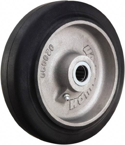 Hamilton - 8 Inch Diameter x 2 Inch Wide, Rubber on Aluminum Caster Wheel - 500 Lb. Capacity, 2-1/4 Inch Hub Length, 1 Inch Axle Diameter, Straight Roller Bearing - Benchmark Tooling