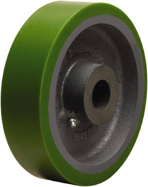 Hamilton - 8 Inch Diameter x 2 Inch Wide, Polyurethane on Cast Iron Caster Wheel - 1,500 Lb. Capacity, 2-1/4 Inch Hub Length, 1-3/16 Inch Axle Diameter, Plain Bore Bearing - Benchmark Tooling