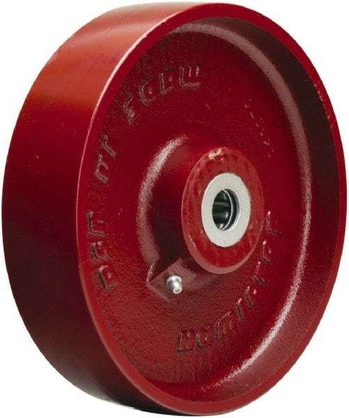 Hamilton - 8 Inch Diameter x 2 Inch Wide, Cast Iron Caster Wheel - 1,500 Lb. Capacity, 2-1/4 Inch Hub Length, 3/4 Inch Axle Diameter, Tapered Roller Bearing - Benchmark Tooling