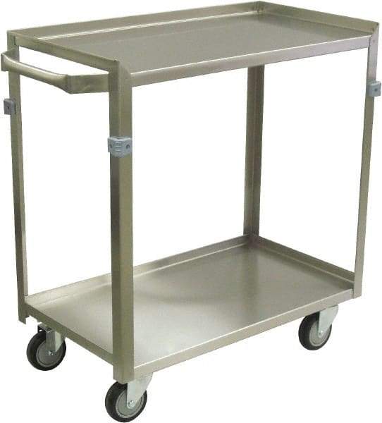 Jamco - 600 Lb Capacity, 48" Wide x 22" Long x 34" High Shelf Cart - 2 Shelf, Stainless Steel, 4 Swivel Casters - Benchmark Tooling