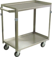 Jamco - 600 Lb Capacity, 36" Wide x 22" Long x 34" High Shelf Cart - 2 Shelf, Stainless Steel, 4 Swivel Casters - Benchmark Tooling