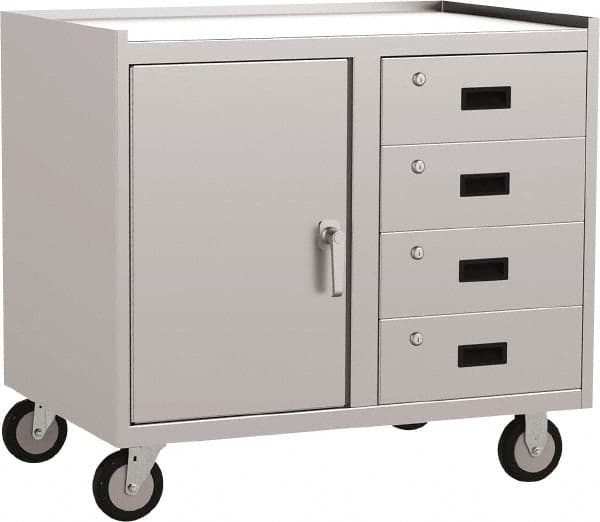 Jamco - 36" Wide x 34" High x 18" Deep, Mobile Closed Cabinet - 1,200 Lb Capacity, 24" Shelf Clearance - Benchmark Tooling
