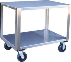 Jamco - 1,800 Lb Capacity, 48" Wide x 24" Long x 31" High Transport Cart - 2 Shelf, Stainless Steel, 2 Rigid/2 Swivel Casters - Benchmark Tooling