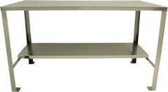 Jamco - 60 Wide x 30" Deep x 35" High, 14 Gauge Stainless Steel Workbench - 14 Gauge Stainless Steel Top, Angle Legs, Stainless - Benchmark Tooling