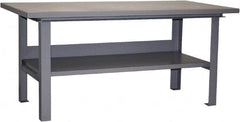 Jamco - 60 Wide x 36" Deep x 34" High, 12 Gauge Steel Work Table - 12 Gauge Steel Top, Fixed Legs, Gray - Benchmark Tooling