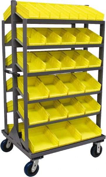 Jamco - 58 Bin Sloping Shelf - 36 Inch Overall Width x 30 Inch Overall Depth x 66 Inch Overall Height, Plastic Bins - Benchmark Tooling