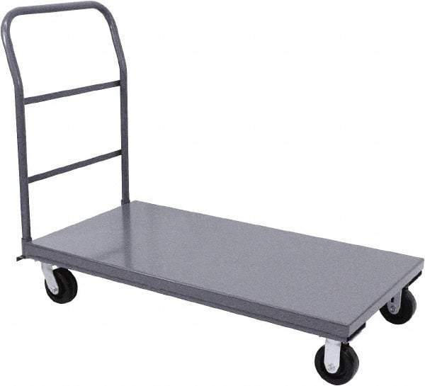 Jamco - 2,000 Lb Capacity Platform Truck - Steel Deck, 48" OAW, 9" Platform Height, Phenolic Casters - Benchmark Tooling