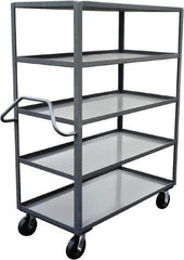 Jamco - 3,000 Lb Capacity, 5 Shelf, Steel Stock Truck - 24" Long x 48" Wide x 68" High, 6" Diam Phenolic Wheels - Benchmark Tooling