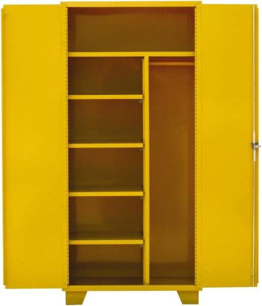 Jamco - 4 Shelf Locking Storage Cabinet - Steel, 36" Wide x 24" Deep x 78" High, Yellow - Benchmark Tooling