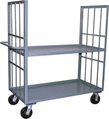 Jamco - 3,000 Lb Capacity, 2 Shelf, 2-Sided Steel Slat Truck - 30" Long x 60" Wide x 57" High, 6" Diam Phenolic Wheels - Benchmark Tooling
