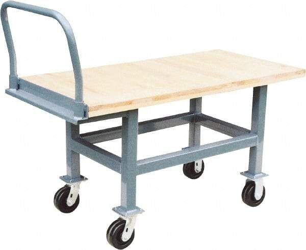 Jamco - 2,000 Lb Capacity Platform Truck - Hardwood Deck, 24" OAW, 26" Platform Height, Phenolic Casters - Benchmark Tooling