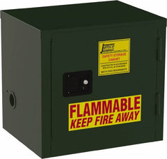 Jamco - 1 Door, Green Steel Double Wall Safety Cabinet for Flammable and Combustible Liquids - 22" High x 18" Wide x 23" Deep, Self Closing Door, 3 Point Key Lock, 6 Gal Capacity - Benchmark Tooling