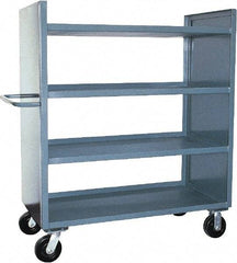 Jamco - 3,000 Lb Capacity, 4 Shelf, 2-Sided Steel Shelf Truck - 24" Long x 48" Wide x 57" High, 6" Diam Phenolic Wheels - Benchmark Tooling