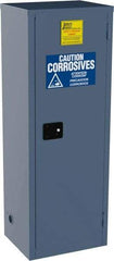 Jamco - 1 Door, 3 Shelf, Blue Steel Double Wall Safety Cabinet for Flammable and Combustible Liquids - 65" High x 18" Wide x 23" Deep, Self Closing Door, 3 Point Key Lock, 24 Gal Capacity - Benchmark Tooling