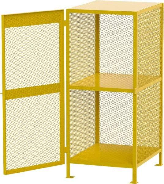 Jamco - Gas Cylinder Storage Cabinet - Steel, 40" Wide x 33" Deep x 71" High, Yellow - Benchmark Tooling