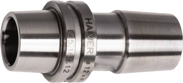 HAIMER - 6mm Hole Diam, HSK25E Taper Shank Shrink Fit Tool Holder & Adapter - 40mm Projection, 12mm Nose Diam, 27.5mm Clamping Depth, 25,000 RPM - Exact Industrial Supply