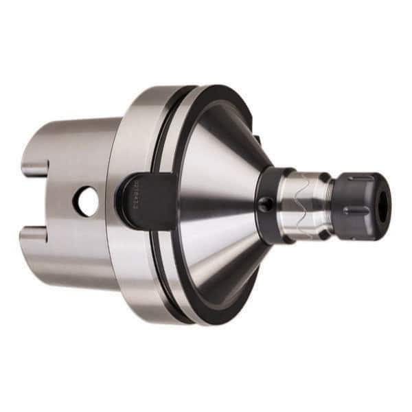 HAIMER - 2mm to 16mm Capacity, 200mm Projection, HSK125A Hollow Taper, ER25 Collet Chuck - 0.0001" TIR - Exact Industrial Supply