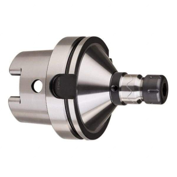 HAIMER - 1/8" to 5/8" Capacity, 5.12" Projection, HSK100A Hollow Taper, ER25 Collet Chuck - 0.0001" TIR - Exact Industrial Supply