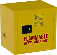 Jamco - 1 Door, Yellow Steel Double Wall Safety Cabinet for Flammable and Combustible Liquids - 22" High x 18" Wide x 23" Deep, Self Closing Door, 3 Point Key Lock, 6 Gal Capacity - Benchmark Tooling