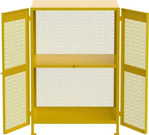 Jamco - Gas Cylinder Storage Cabinet - Steel, 40" Wide x 50" Deep x 71" High, Yellow - Benchmark Tooling