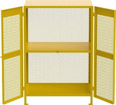 Jamco - Gas Cylinder Storage Cabinet - Steel, 40" Wide x 50" Deep x 71" High, Yellow - Benchmark Tooling