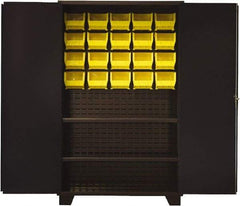 Jamco - 2 Shelf 20 Bin Storage Cabinet - Steel, 48" Wide x 24" Deep x 78" High, Black - Benchmark Tooling