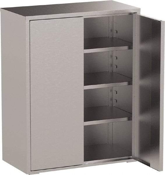 Jamco - 3 Shelf Locking Storage Cabinet - Stainless Steel, 48" Wide x 24" Deep x 61" High - Benchmark Tooling