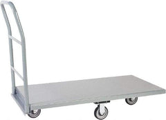 Jamco - 1,200 Lb Capacity Platform Truck - Steel Deck, 48" OAW, 9" Platform Height, Urethane Casters - Benchmark Tooling